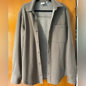 Aritzia TNA boyfriend shirt, taupe, M - barely worn!